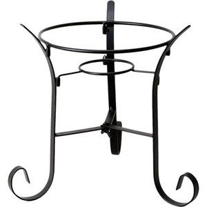 10" Tall Indoor/Outdoor Glass Gazing Globe Metal Stand, Black